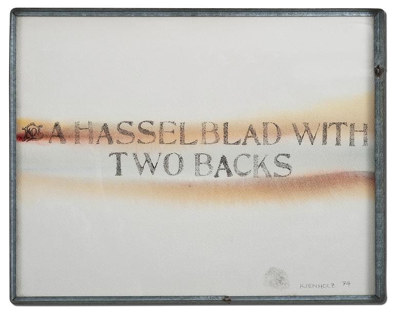 Edward Kienholz, "A HASSELBLAD WITH TWO BACKS".
