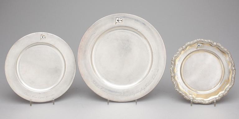 FAT, 5 st, silver, främst C G Hallberg, Stockholm, 1900-tal. Vikt ca 1833 g.