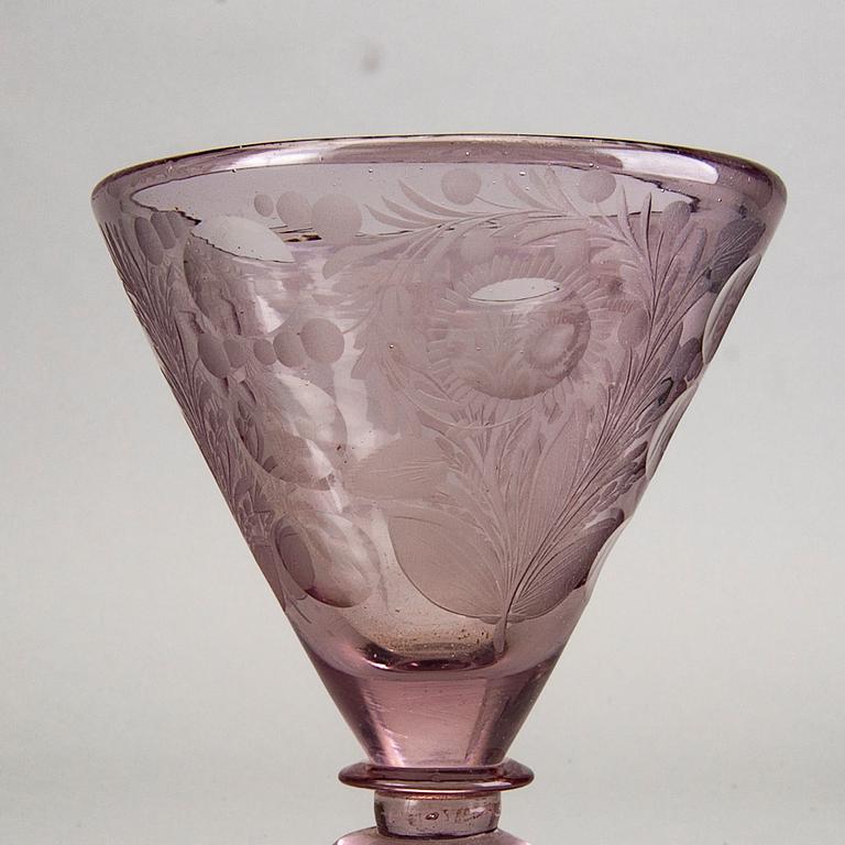 An 18th century probably German glass cup.