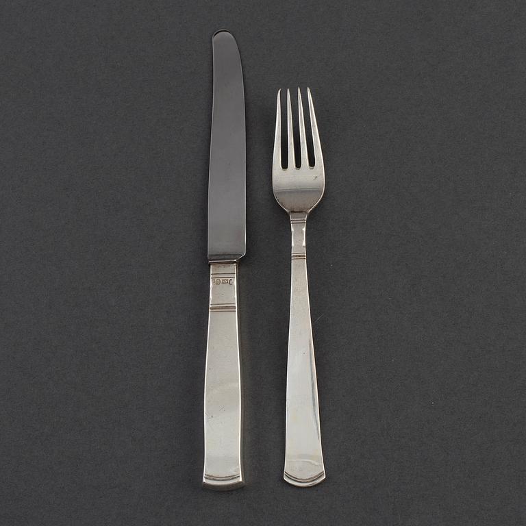 JACOB ÄNGMAN, smörgåsbestick, 24 delar, silver, "Rosenholm", GAB Stockholm bl a 1949.