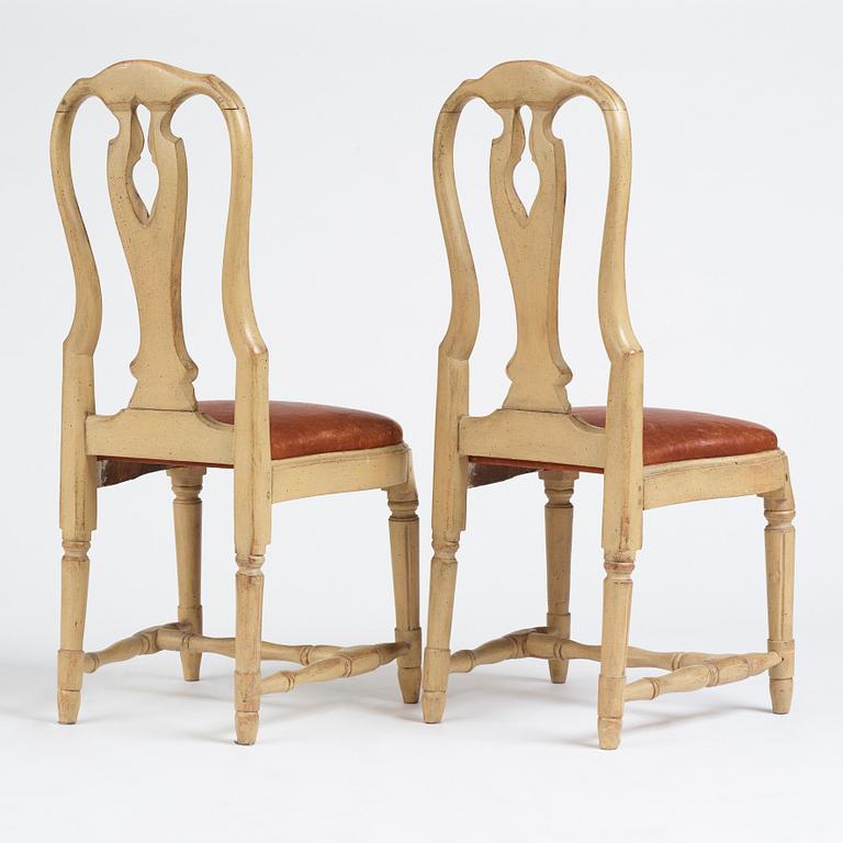 A pair of transition chairs, second half of the 18th Century.