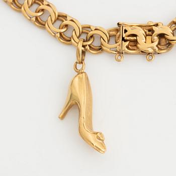 Gold Charm Bracelet, 18K gold.