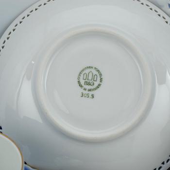 KAFFESERVIS, porslin, 37 delar, "Måsen", Bing & Gröndal, Danmark, 1900-talets andra hälft.