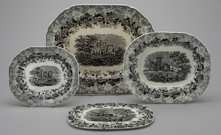 SERVIS, ca 85 delar, flintgods, Vignette, F. Primavesi & Sons, Cardiff & Swansea, England 1800-tal.