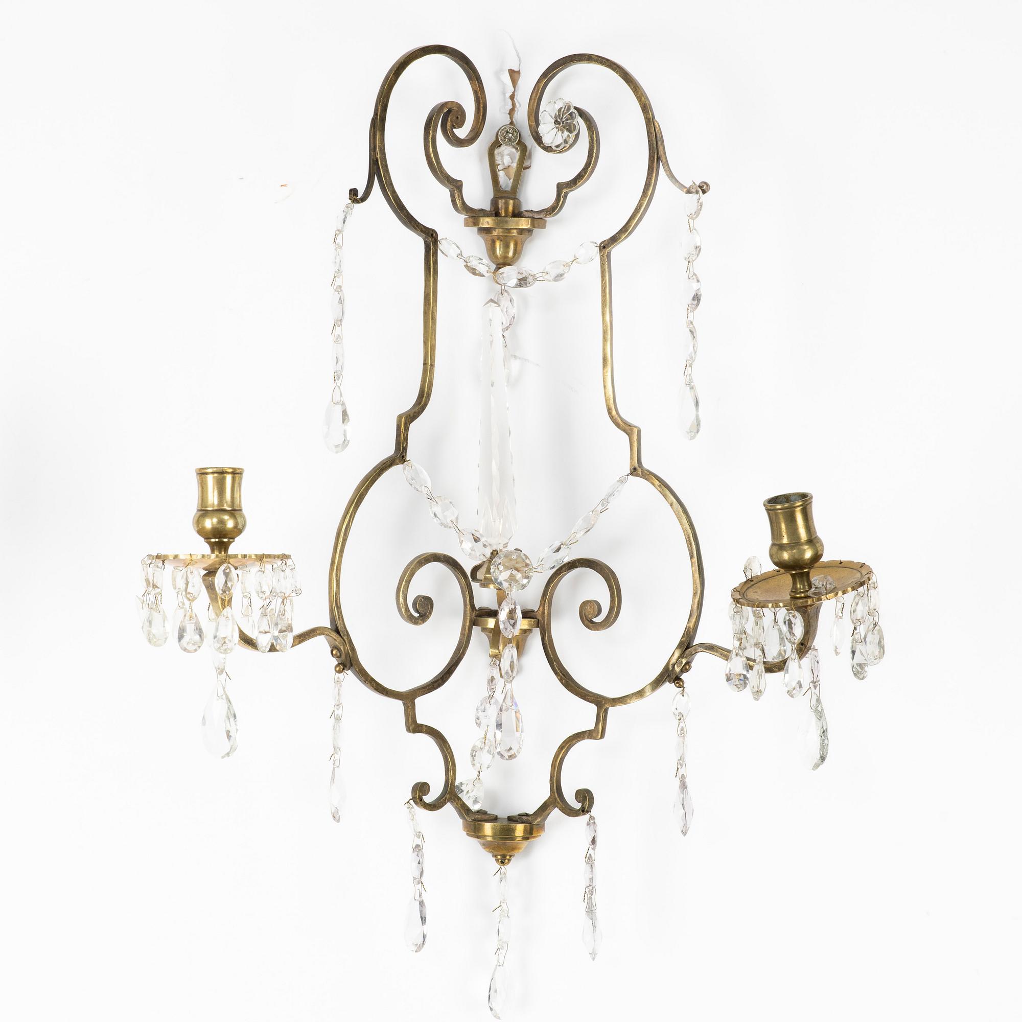 Wall appliques, a pair, circa 1900.