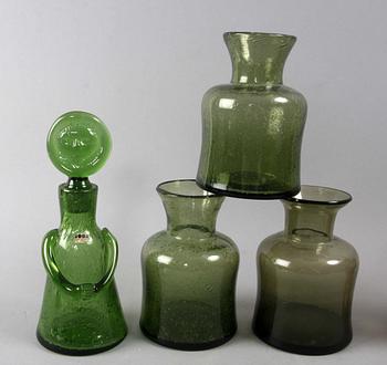 PARTI GLAS, 9 delar, Erik Höglund, Boda glasbruk.