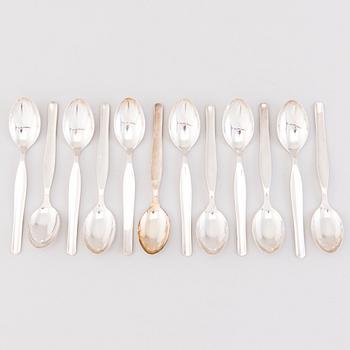 TAPIO WIRKKALA, A 57-piece set of 'Tapio' silver cutlery, Hopea-/Kultakeskus, Hämeenlinna, Finland 1961-76.