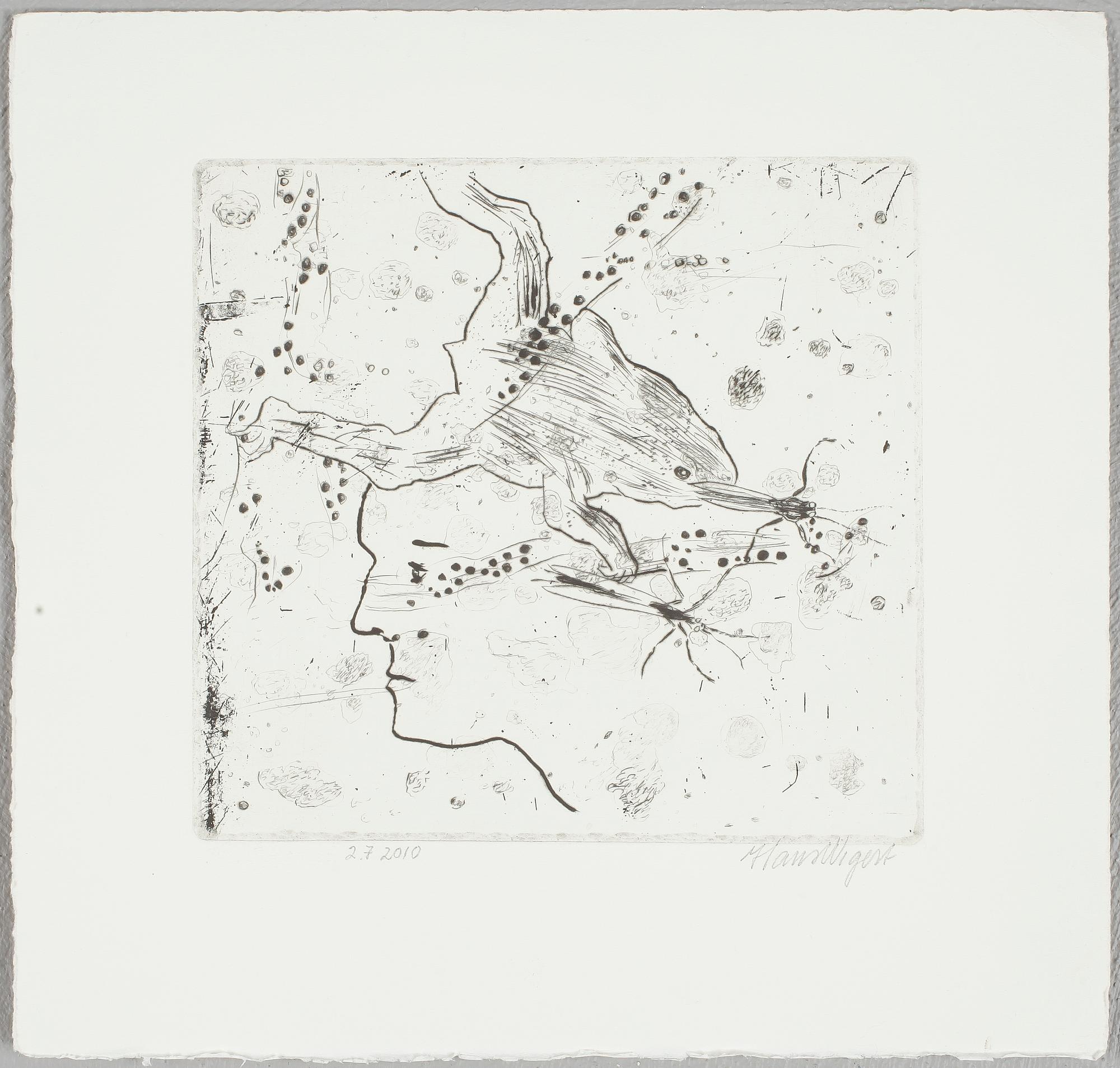 HANS WIGERT, torrnålsetsning, signerad, daterad 2.7 2010.