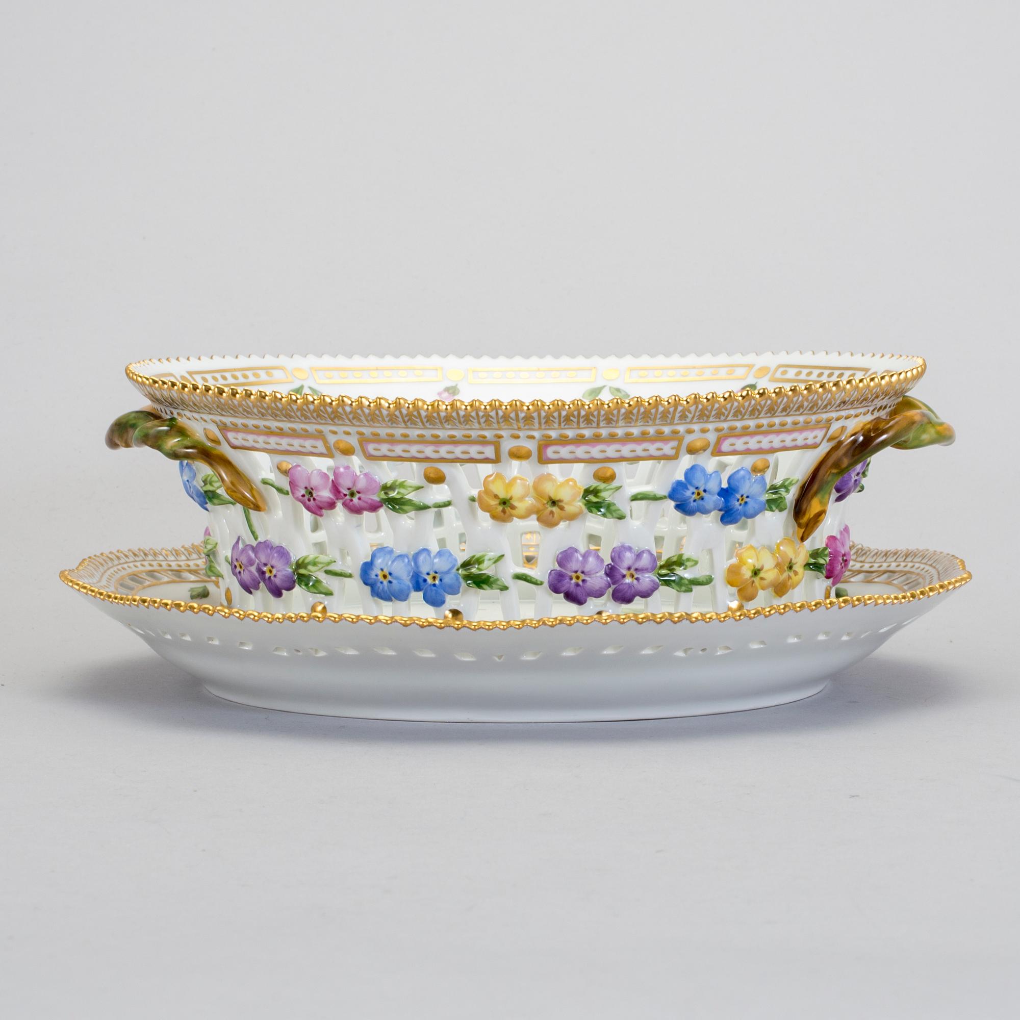GALLERSKÅL med FAT. "Flora Danica", Kungl Dansk, 1900-tal.