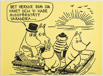 Tove Jansson, six Moomin posters from Bull's Presstjänst, Art Work Shop, 1960's.