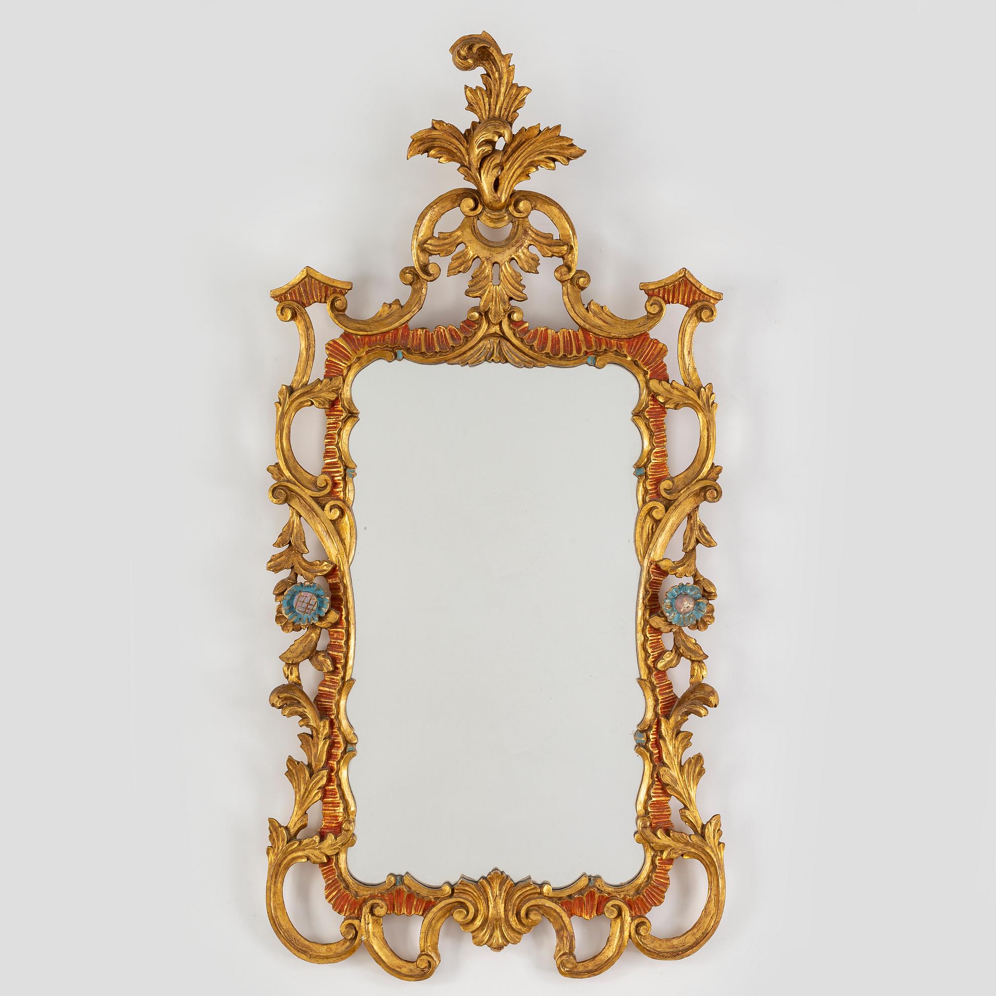 A Danish Baroque style mirror, 20th Century.