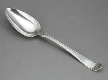 RAGUSKED samt SKEDAR, 6 st, silver, Gustav Graumann, Falun, 1860 respektive 1861. Vikt 548 g.