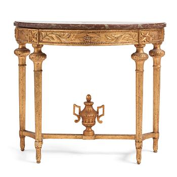 35. A Gustavian late 18th century console table.