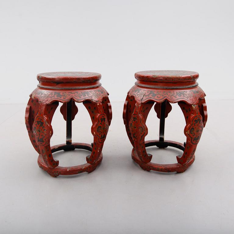 PIEDESTALER, 1 par, ostindiska, 1800-/1900-tal.