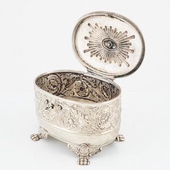 Sockerskrin, silver, Gustav Möllenborg Stockholm  1836.