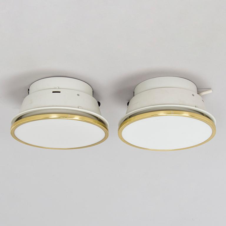 Arne Jacobsen, A pair of 'Munkegaard' ceiling lights for Louis Poulsen, Denmark.