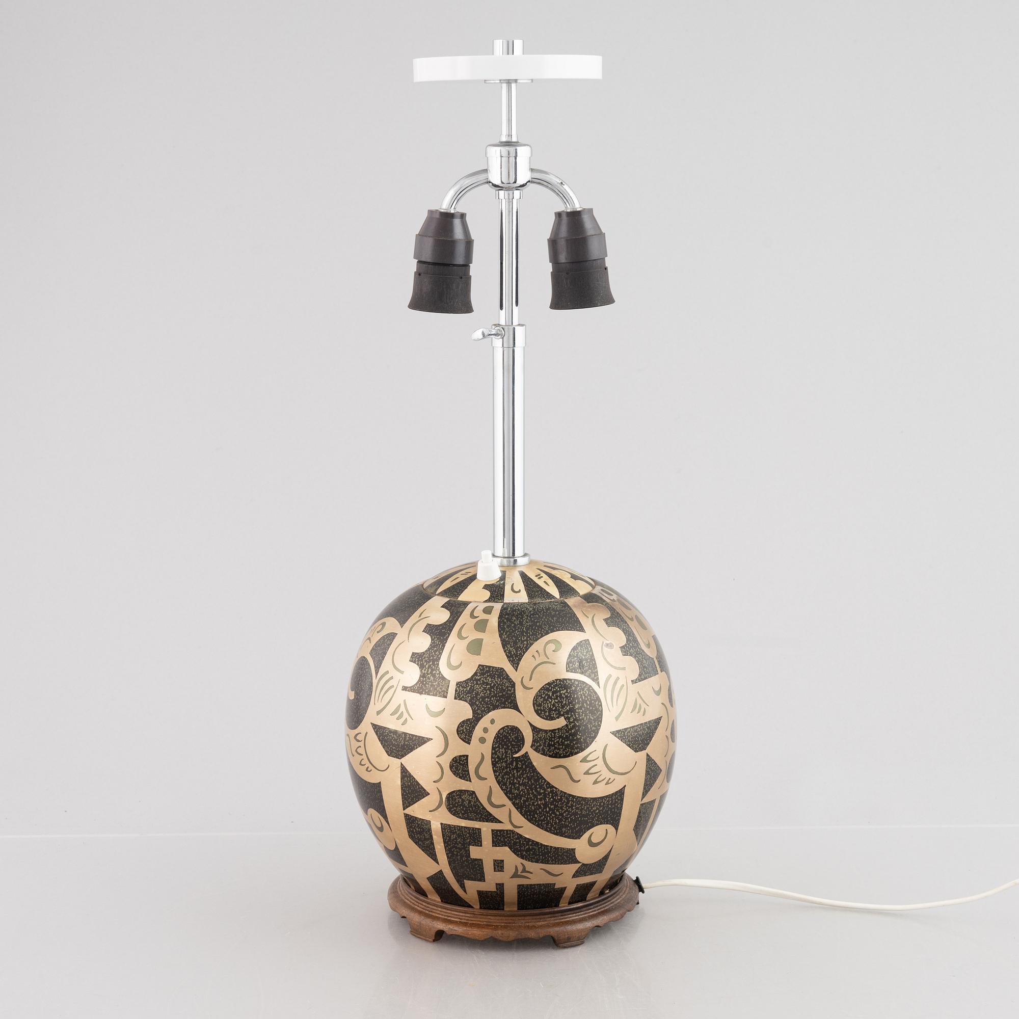 Paul Haustein, table lamp, "Congo", Württembergische Metallwarenfabrik, Germany, 1930s.