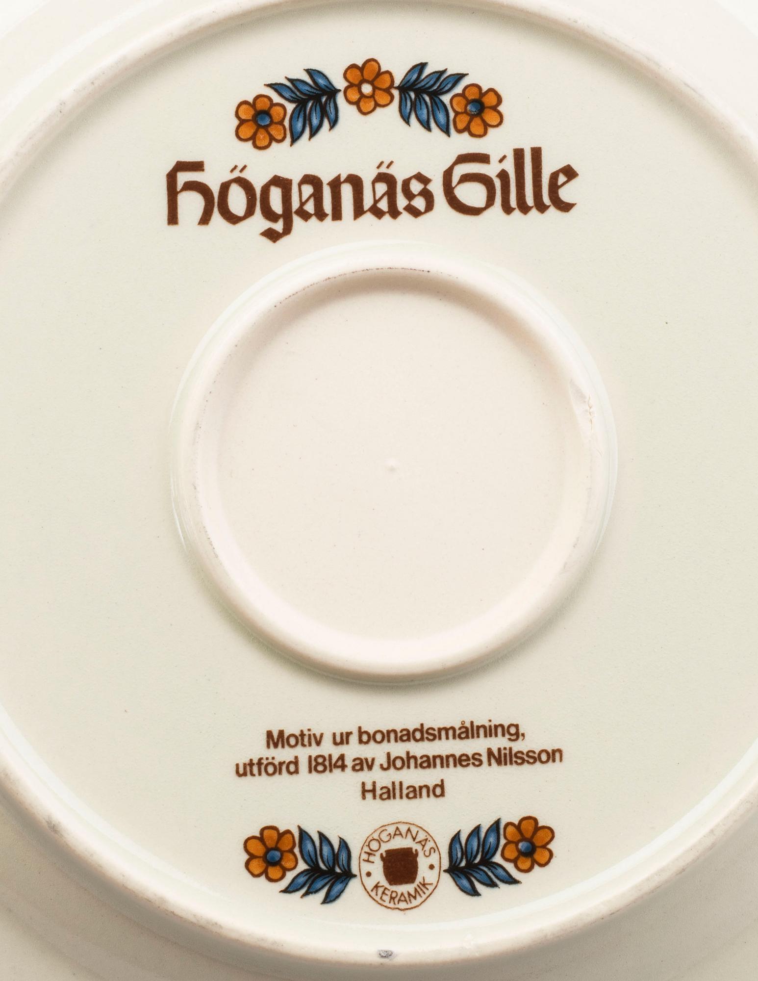 SERVIS  25 dlr "Höganäs gille" Höganäs 1900-talets senare del glaserat stengods.