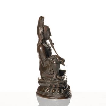 A bronze figure of Avalokiteshvara, Qing dynasty, 18th Century.