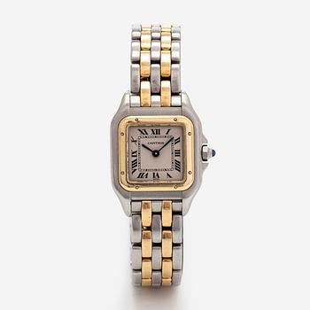 Cartier, "Panthère", armbandsur, 21 x 21 mm, guld / stål, quartz.