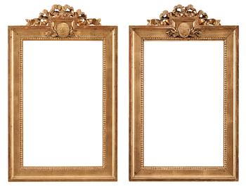 1312A. A pair of Gustavian late 18th century frames with the Grill coat of arms.