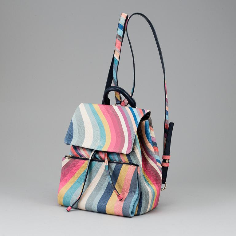 PAUL SMITH, a swirl print leather back pack, 2009.