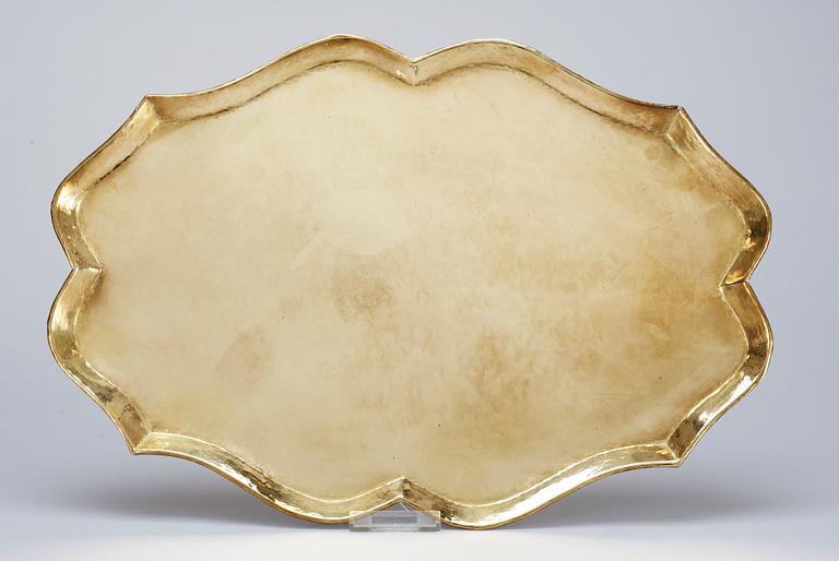 A 19/20th century brass tray.