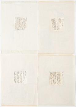 Four woodblock prints from a publication by "Tokyo Bijutsu Kankokai" (Tokyo Art Publishing Association" early 1900s.