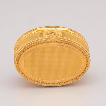 A Royal presentation gold box by Matthieu Philippe, Paris 1776-77, miniature of Gustaf III by Johan Georg Henrichsen.