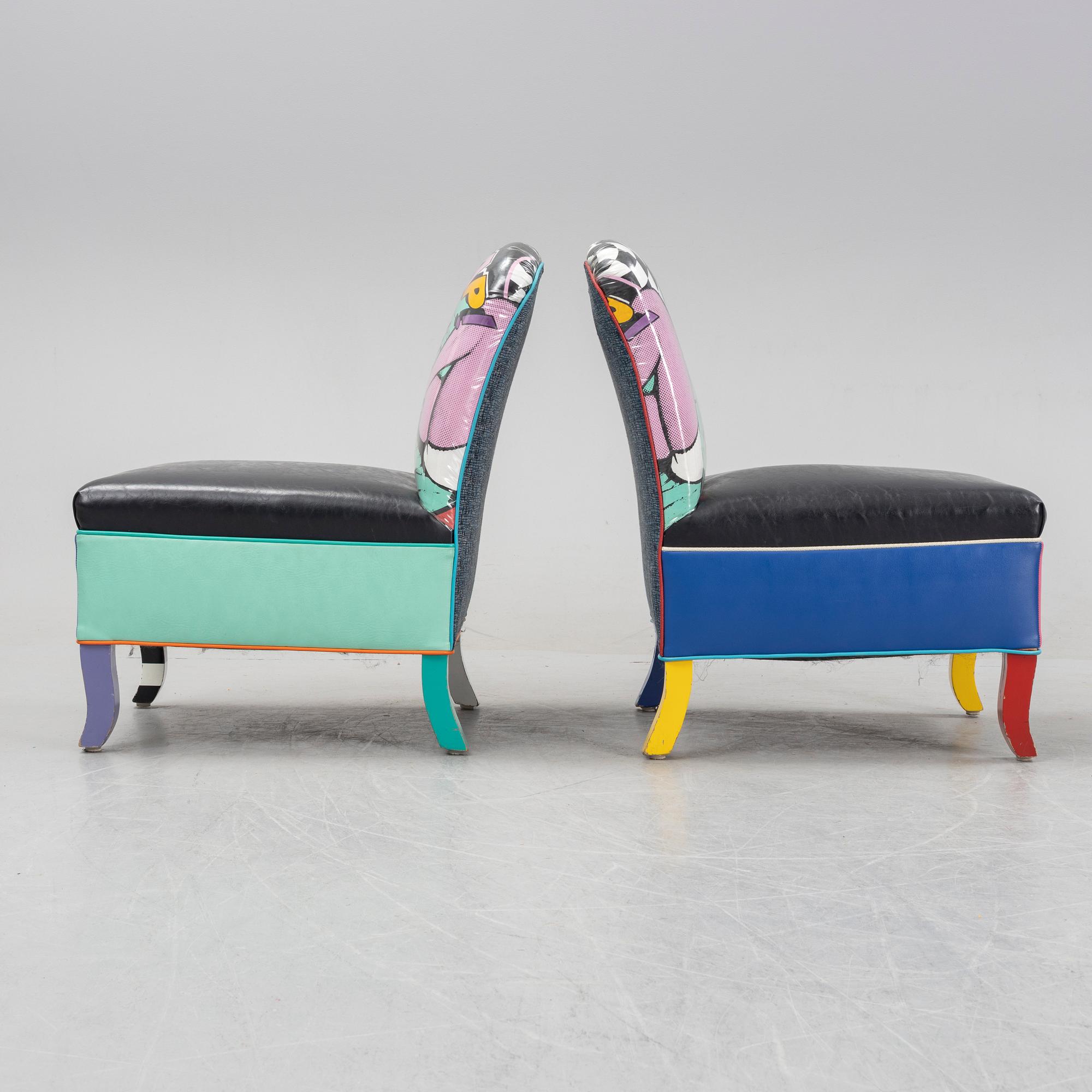 Harry Segil, a pair of 'Pop Marilyn' easy chairs.