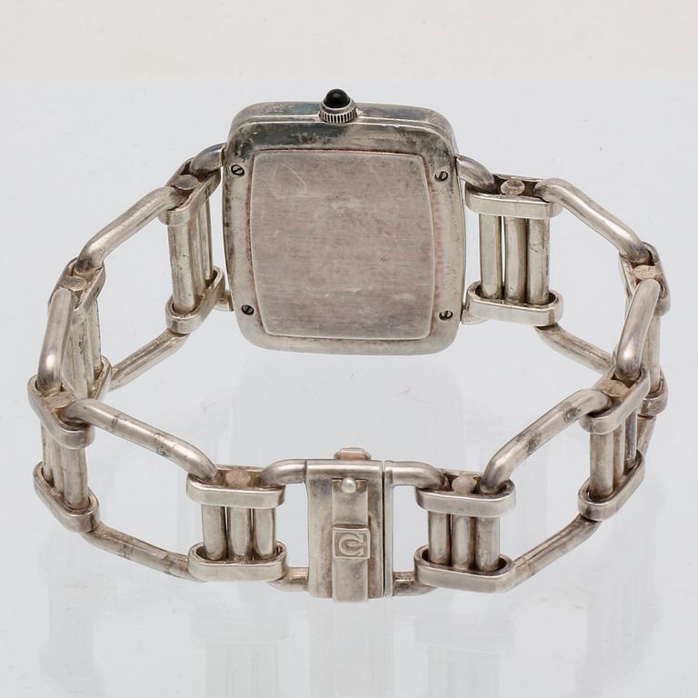 Omega armbandsur, silver, manuell, ca 42 x 30 mm, armband i silver längd ca 20,5 cm.