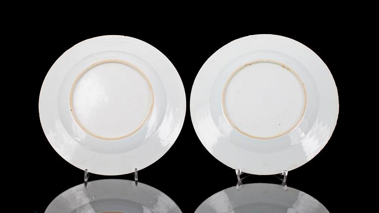 TALLRIKAR, ett par, Qianlong, Kina, 1700-tal.