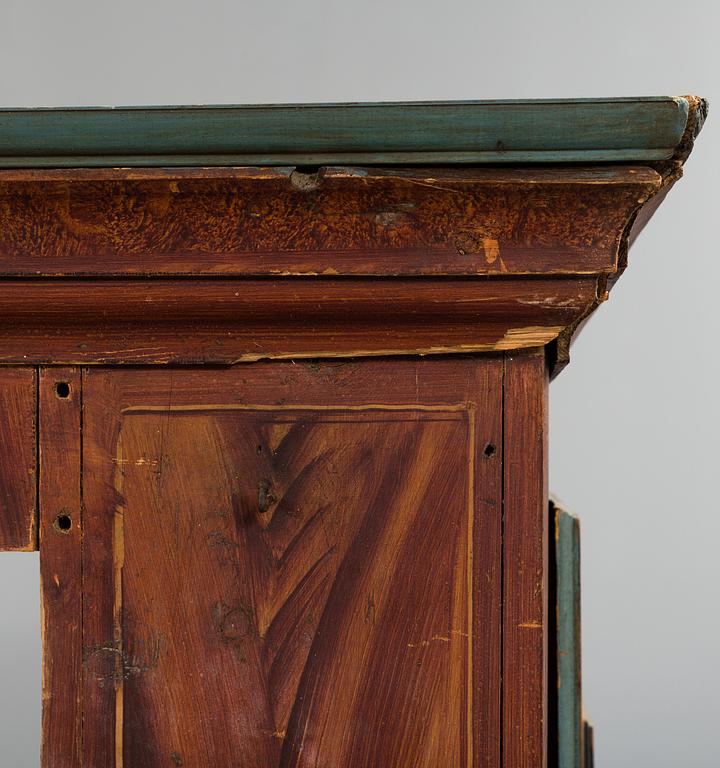 a early 19th century folk art bedcabinet from Dalarna Hälsingland marked B.E.J.S.H.K.P.D.