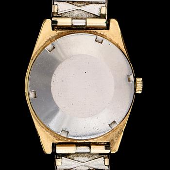 ARMBANDSUR, guld på stål, Omega, Automatic, Genève, 1900-talets andra hälft.