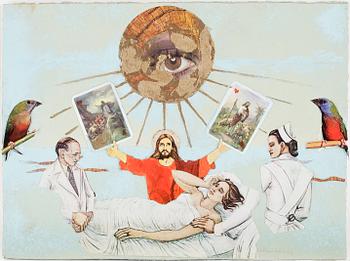 Willem de Geer · WILLEM DE GEER, collage, blandteknik. Sign.