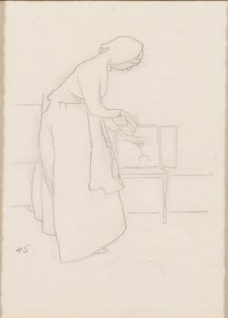 Helene Schjerfbeck, At the Hearth.