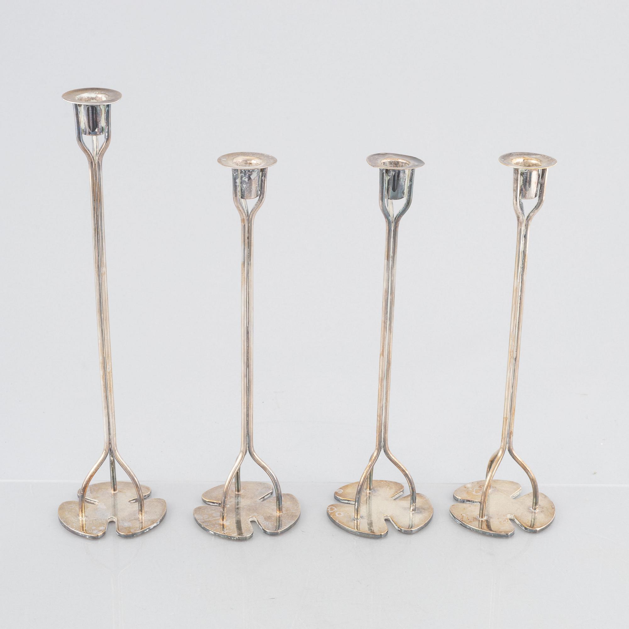 Josef Frank, a set of four 'Köver' candlesticks, Firma Svenskt Tenn.