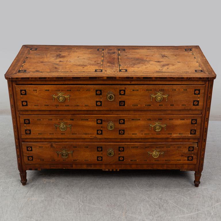 A mid european Louis XVI chest of drawers, ca 1800.
