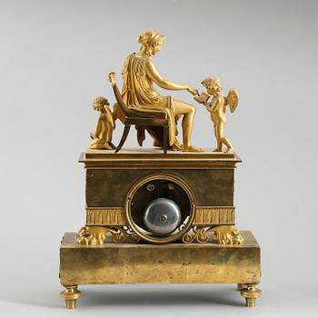 A French Empire early 19th century mantel clock, marked Thiery à Paris.