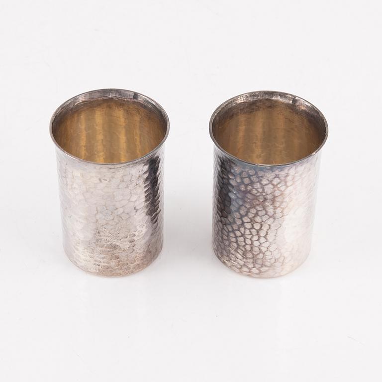 Seven sterling silver cups, MGAB / KG Markströms, Uppsala 1966-67.