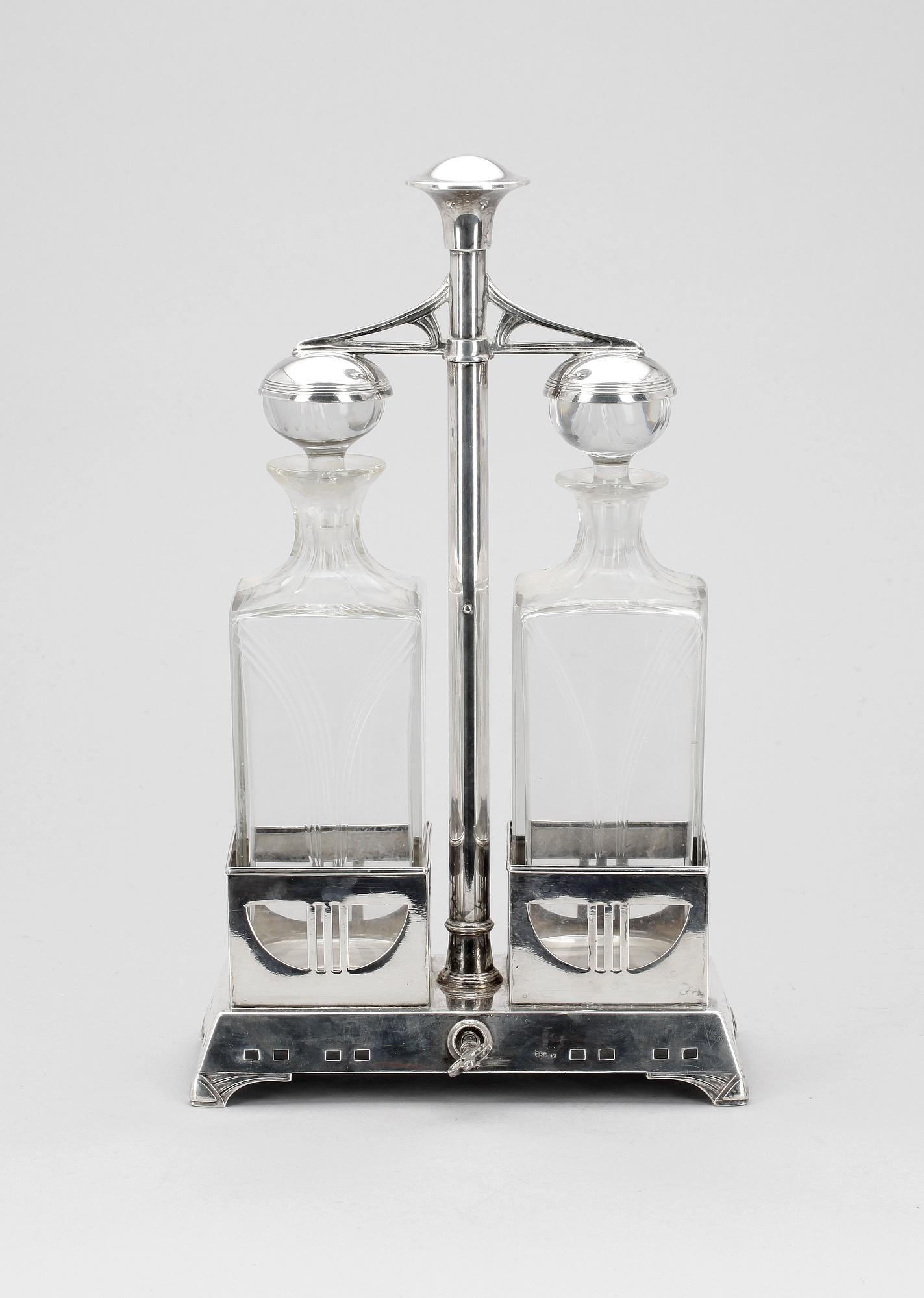 FLASKSET, jugend, nysilver, 1900-talets första hälft.