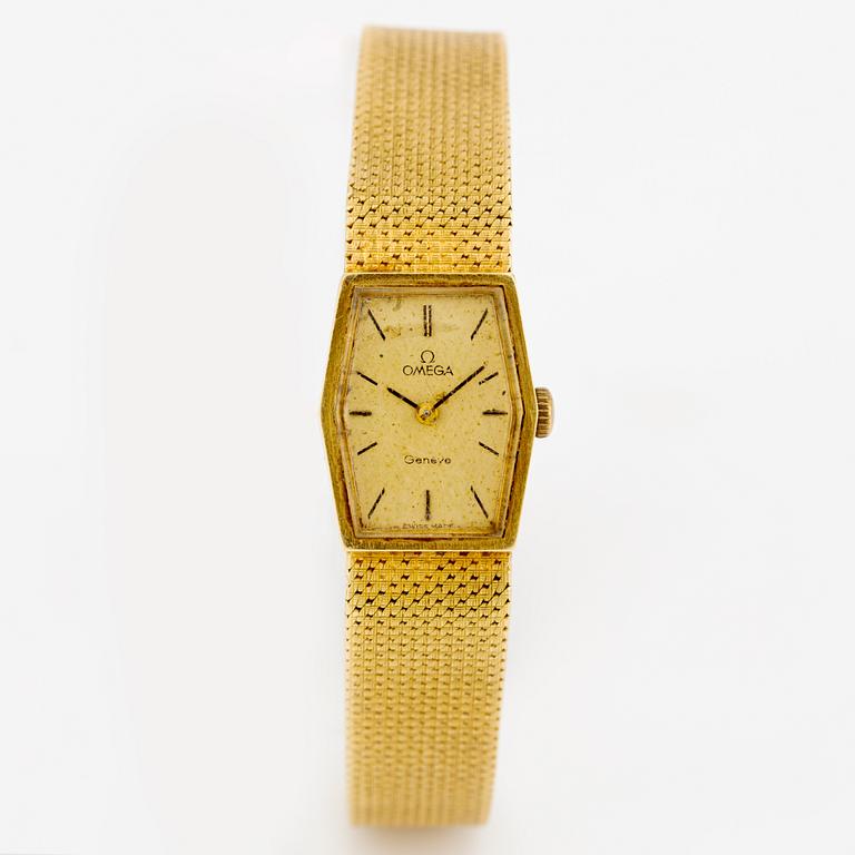 Omega, armbandsur, 18K guld, Geneve, 16 mm.