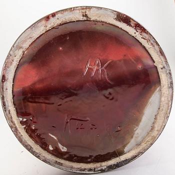 Karl Hansen Reistrup, urna med lock, för Herman Kähler, signerad 1898,