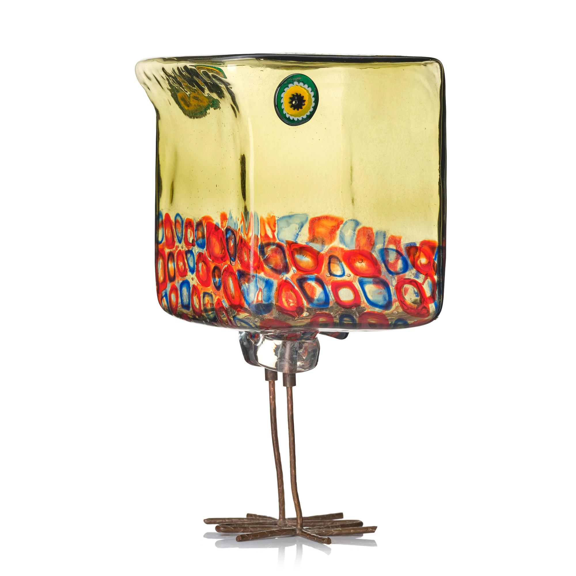 Alessandro Pianon, a "Pulcino" glass sculpture of a bird, model no. s191, Vistosi, Italy 1960s.