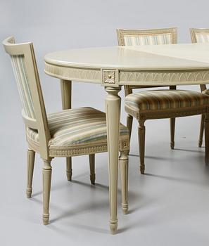 MATGRUPP, 7 delar, gustaviansk stil, 1900-talets andra hälft.