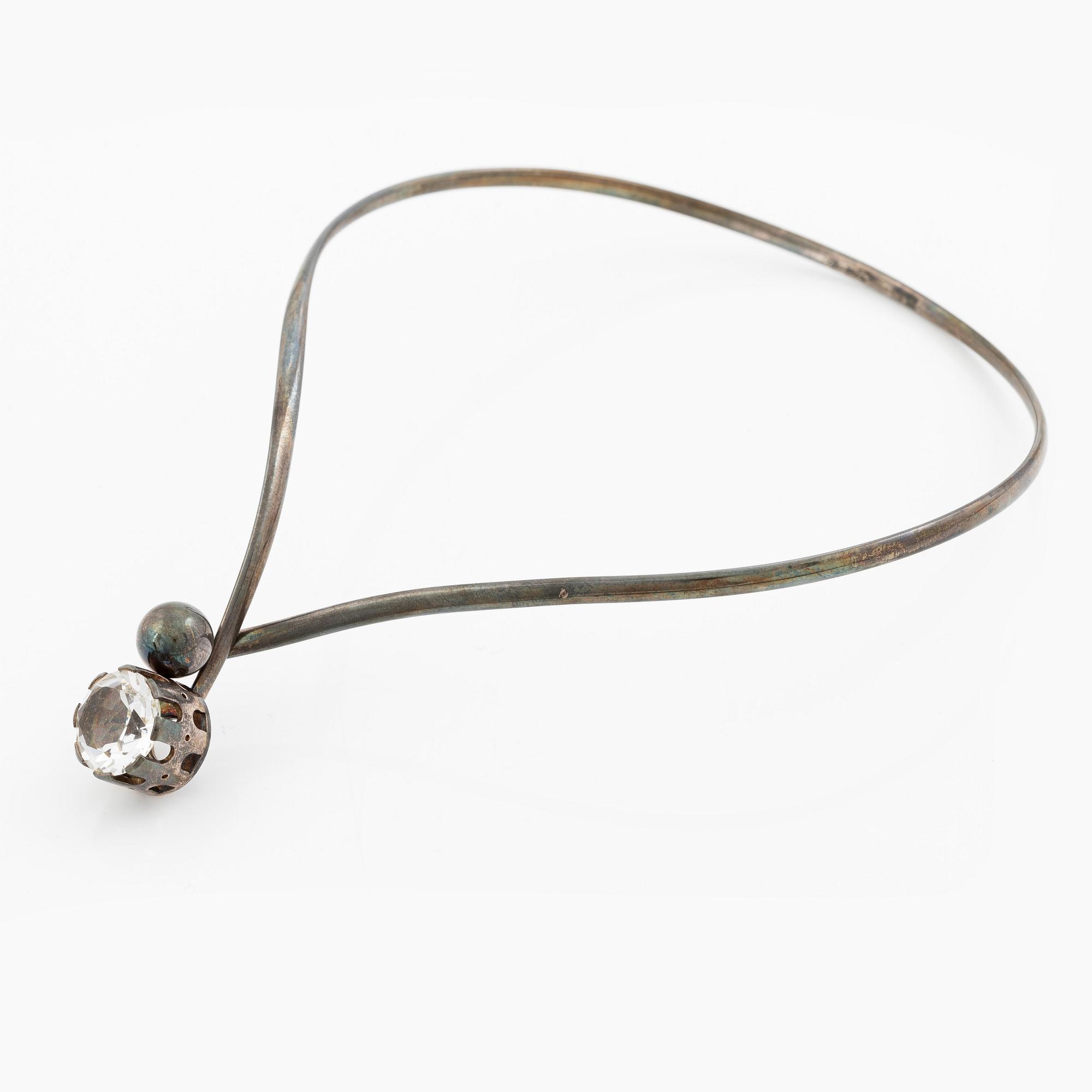 Necklace by Arvo Saarela, silver with rock crystal.