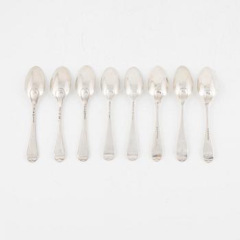 Skedar, 8 st, silver, bl.a. Stephan Westerstråhle, Stockholm 1794.