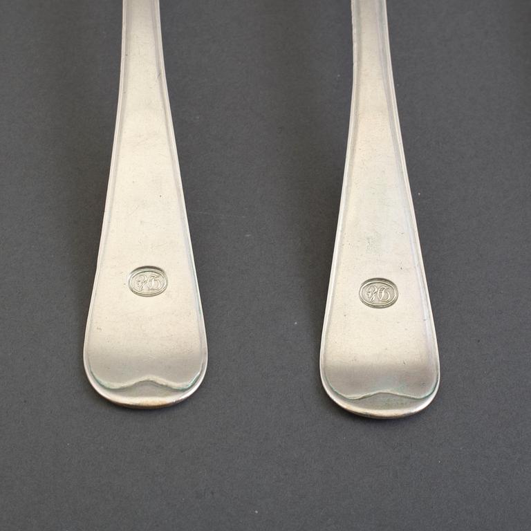 7 silver spoons, different manufacturers, 18/19th cenutry.