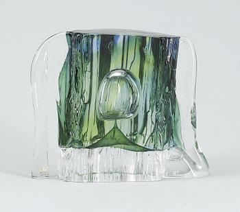 SKULTUR, glas, Ann Wärff, Kosta Boda, signerad, unik och daterad 1973/9.