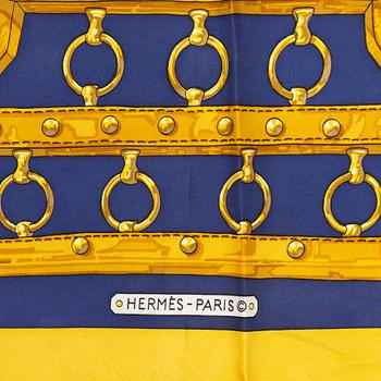 Hermès, an 'Aux Champs' silk scarf.